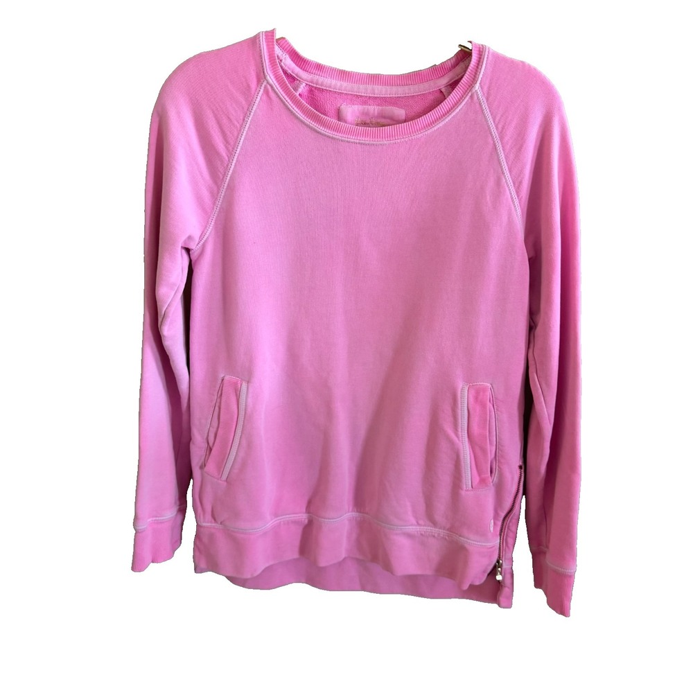 Lilly Pulitzer Hot Pink Luxletic Sweater Side Zip Size XS Preppy Comfortable